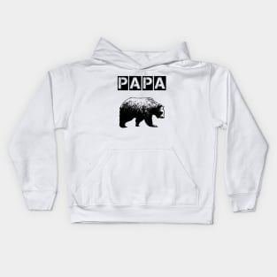 Papa Bear Grunge Distressed Kids Hoodie